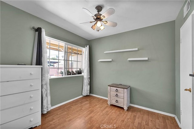 19140 Enadia, Reseda, CA 91335 - unfurnished bedroom with wood finished floors and ceiling fan