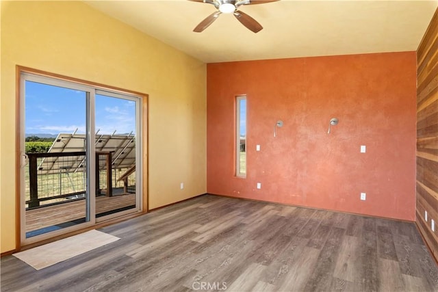 3155 Soda Bay Rd, Lakeport, CA 95453 - empty room with wood finished floors and a ceiling fan