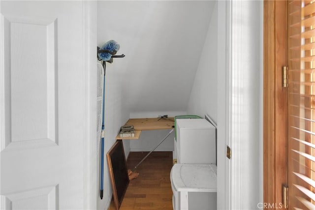 810 Oakmont Ln, Lake Arrowhead, CA 92352 - laundry room with wood finished floors