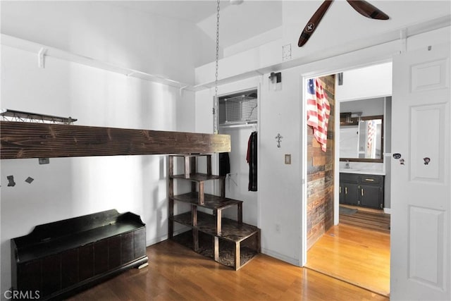 810 Oakmont Ln, Lake Arrowhead, CA 92352 - bedroom with wood finished floors and a sink