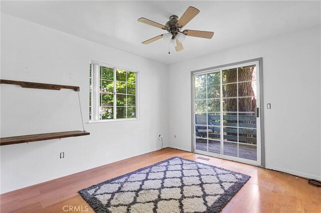 810 Oakmont Ln, Lake Arrowhead, CA 92352 - spare room with plenty of natural light, ceiling fan, and wood finished floors