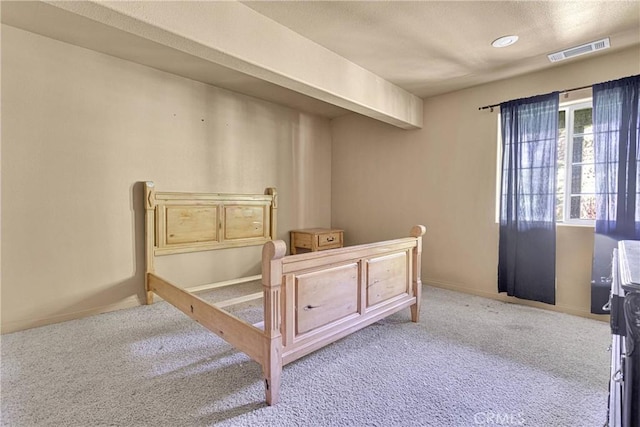 810 Oakmont Ln, Lake Arrowhead, CA 92352 - carpeted bedroom with baseboards and a textured ceiling