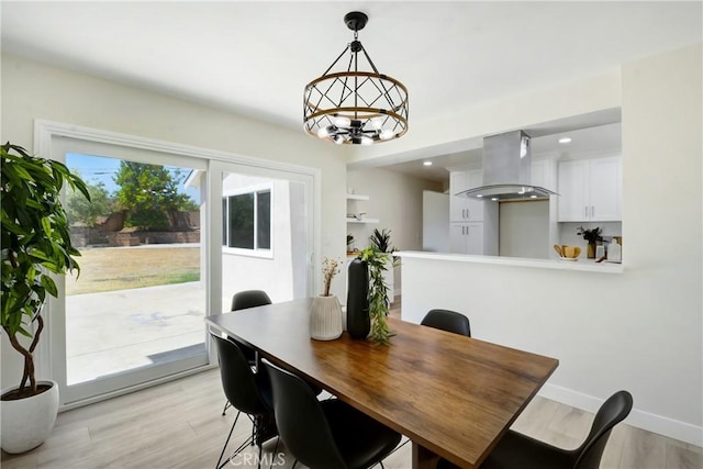 915 Bradish Ave, Glendora, CA 91740 - dining area with a chandelier, light wood finished floors, and recessed lighting