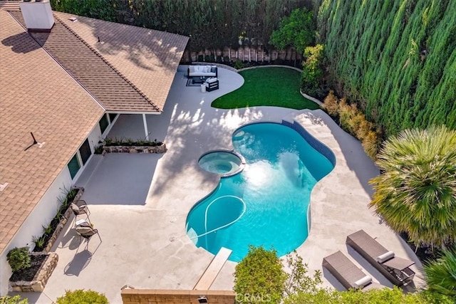 19625 Romar St, Northridge, CA 91324 - view of pool featuring a patio area and a pool with connected hot tub