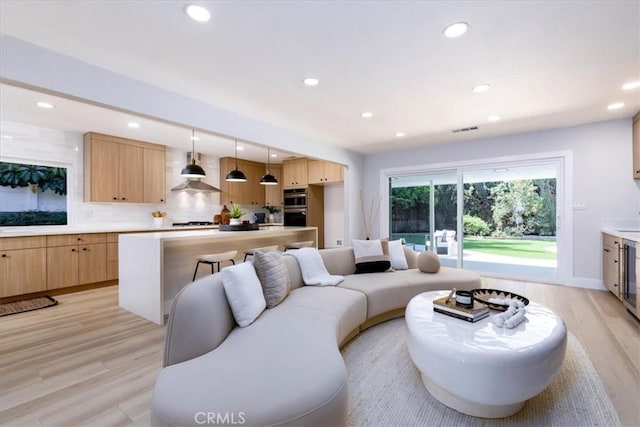 19625 Romar St, Northridge, CA 91324 - living room with recessed lighting and light wood-type flooring