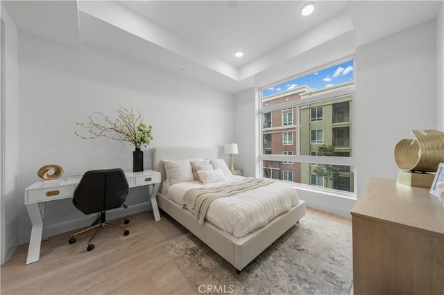 168 S Monterey St Unit 502, Alhambra, CA 91801 - bedroom featuring light wood-style flooring, recessed lighting, and a desk