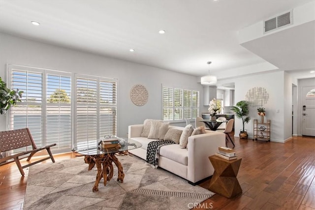 5324 N Kester Ave, Sherman Oaks, CA 91411 - living room with hardwood / wood-style flooring and recessed lighting