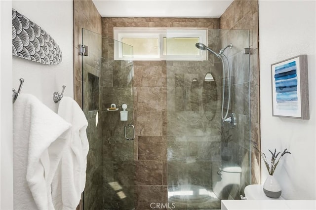 8507 E Heatherview Ln, Orange, CA 92869 - bathroom featuring toilet and a shower stall