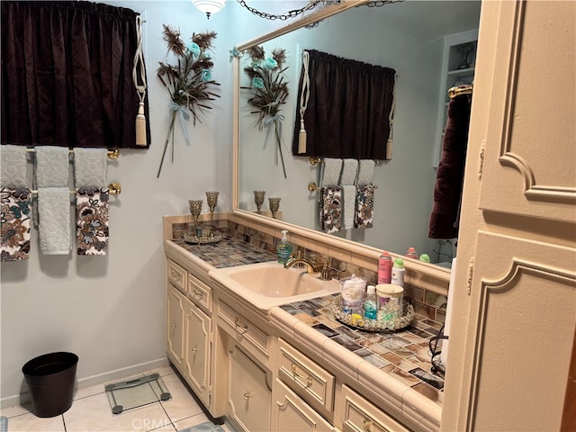 2064 E Campus Way, Hemet, CA 92544 - bathroom with vanity and tile patterned flooring
