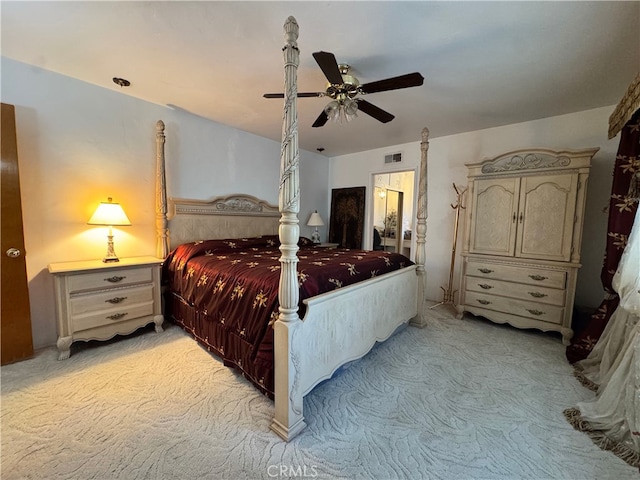 2064 E Campus Way, Hemet, CA 92544 - bedroom with light colored carpet and ceiling fan