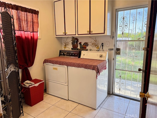 2064 E Campus Way, Hemet, CA 92544 - laundry area featuring cabinet space, washer and dryer, and light tile patterned flooring