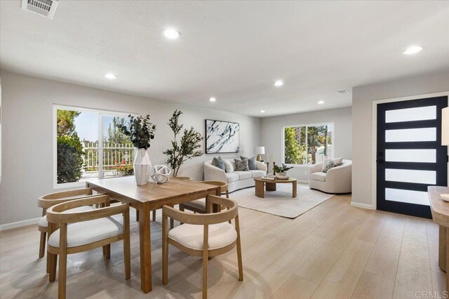7911 Terraza Disoma, Carlsbad, CA 92009 - dining room featuring recessed lighting and light wood-style floors