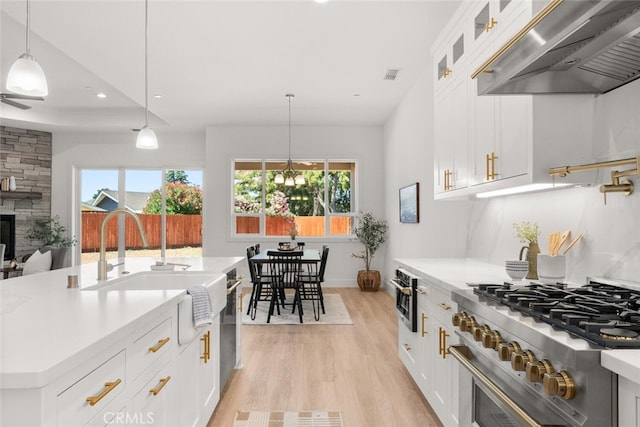 5 Gazania Ct, Chico, CA 95926 - kitchen with extractor fan, stainless steel appliances, plenty of natural light, light wood finished floors, and recessed lighting