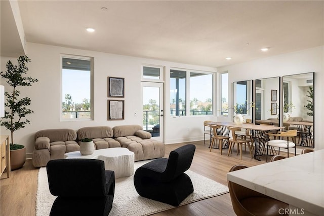 414 Main St Unit 430, Huntington Beach, CA 92648 - living area featuring wood finished floors and recessed lighting