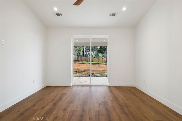 904 Waggoner Rd, Paradise, CA 95969 - unfurnished room with ceiling fan, wood finished floors, and recessed lighting