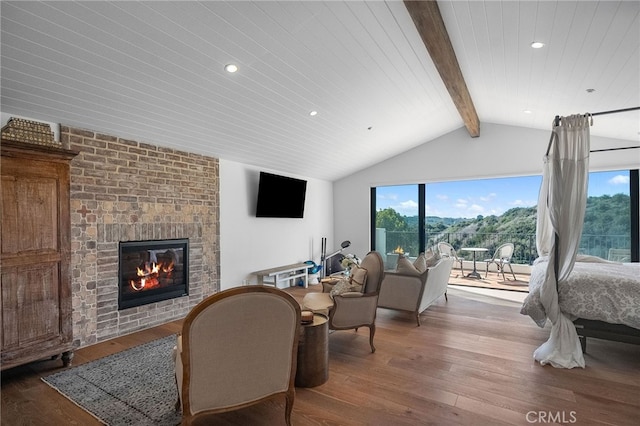 30671 Steeplechase Dr, San Juan Capistrano, CA 92675 - living area with a fireplace, wood finished floors, and recessed lighting