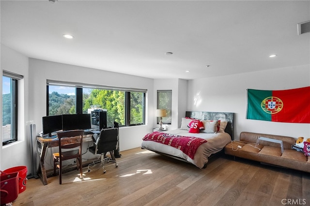 30671 Steeplechase Dr, San Juan Capistrano, CA 92675 - bedroom featuring wood finished floors, recessed lighting, and an office area