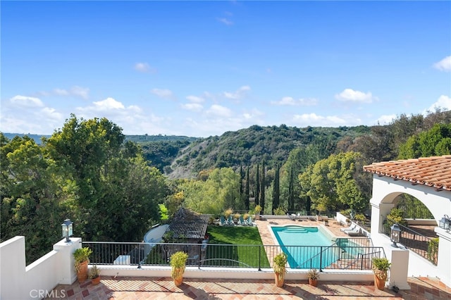30671 Steeplechase Dr, San Juan Capistrano, CA 92675 - view of swimming pool featuring a patio area and a view of trees