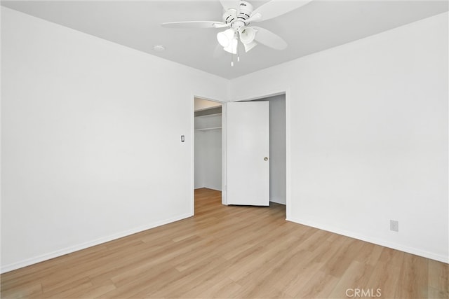 15322 Casimir Ave, Gardena, CA 90249 - unfurnished bedroom featuring light wood-type flooring, a closet, and a ceiling fan