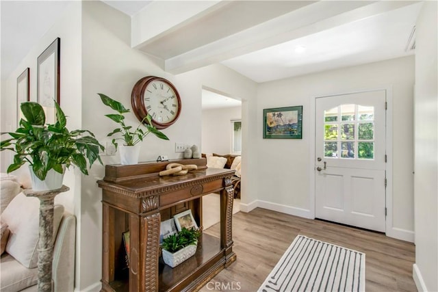 1212 Dover Dr, Newport Beach, CA 92660 - entryway with baseboards and light wood-style floors