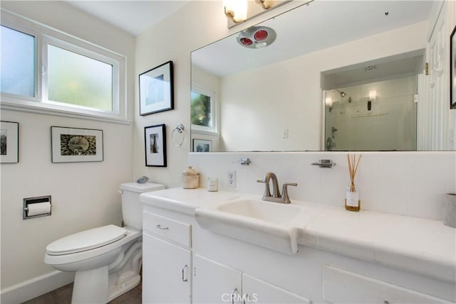 1212 Dover Dr, Newport Beach, CA 92660 - full bath featuring backsplash, vanity, and a shower stall