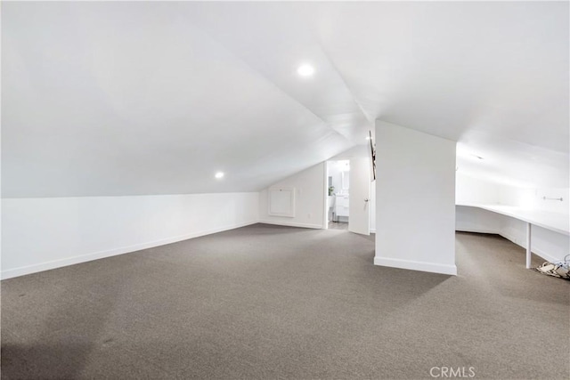 1212 Dover Dr, Newport Beach, CA 92660 - bonus room featuring carpet floors, lofted ceiling, and recessed lighting