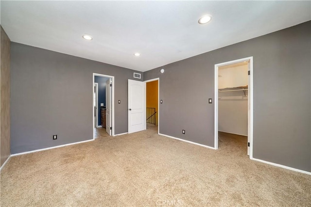 14947 Dickens St Unit 3, Sherman Oaks, CA 91403 - unfurnished bedroom with carpet flooring, a walk in closet, recessed lighting, and a closet