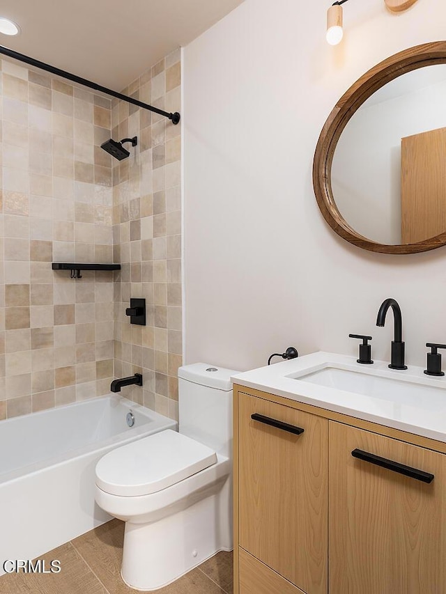 987 Bell St, Pasadena, CA 91104 - bathroom with vanity,  shower combination, and tile patterned floors