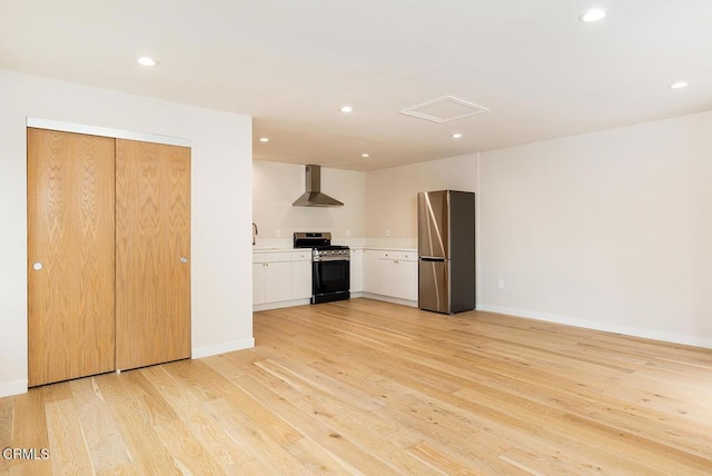 987 Bell St, Pasadena, CA 91104 - unfurnished living room featuring light wood finished floors, recessed lighting, and attic access