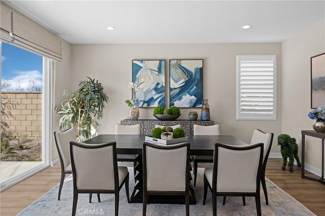 13902 Hidden Pines Ct, Victorville, CA 92392 - dining room with light wood-style flooring and recessed lighting
