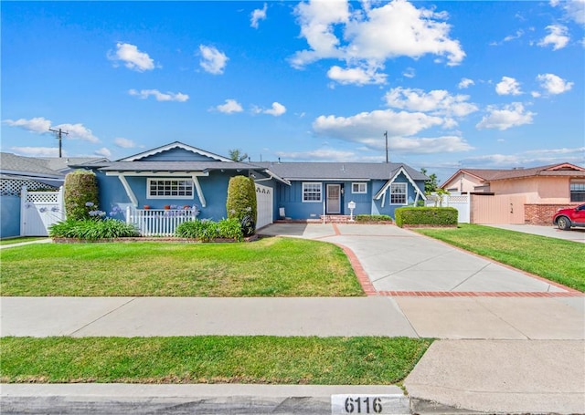6116 Choctaw Dr, Westminster, CA 92683 - ranch-style house featuring driveway, an attached garage, a gate, and stucco siding
