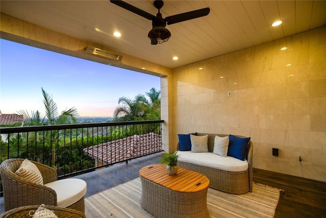 2282 E Rosecrans Ct, Brea, CA 92821 - wooden terrace with a ceiling fan