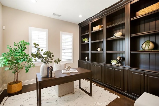 2282 E Rosecrans Ct, Brea, CA 92821 - office featuring dark wood-style flooring and recessed lighting