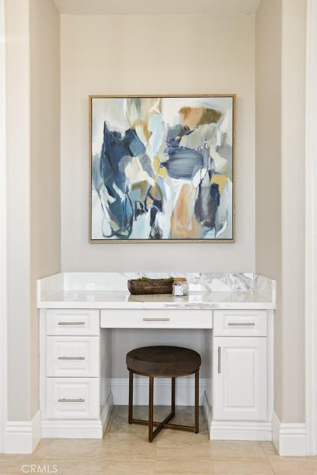 2282 E Rosecrans Ct, Brea, CA 92821 - detailed view of built in desk and baseboards