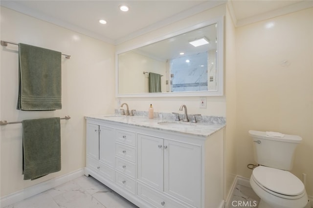 1741 Wabasso Way, Glendale, CA 91208 - bathroom featuring marble look tiles, double vanity, and recessed lighting