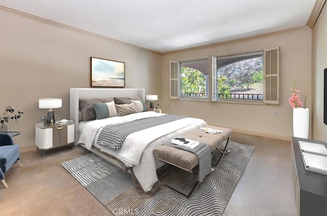 4001 Calle Sonora Unit 3E, Laguna Woods, CA 92637 - carpeted bedroom with crown molding and baseboards