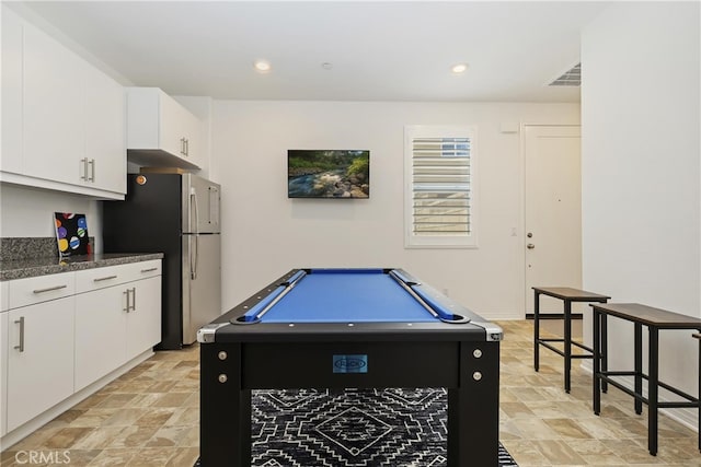 27240 Lost Palm St, Menifee, CA 92585 - rec room with stone finish floors, pool table, and recessed lighting