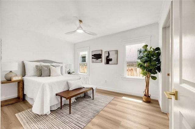 5336 Stratford Rd, Los Angeles, CA 90042 - bedroom featuring light wood-style flooring and ceiling fan
