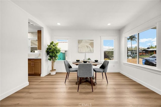 5336 Stratford Rd, Los Angeles, CA 90042 - dining area with light wood-style flooring and recessed lighting