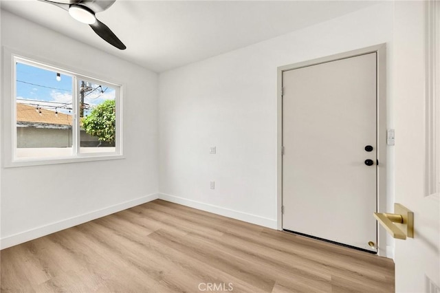 5336 Stratford Rd, Los Angeles, CA 90042 - empty room with light wood finished floors and ceiling fan