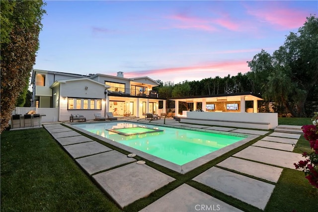 17528 Jayden Ln, Encino, CA 91316 - view of pool featuring a pool with connected hot tub and a patio