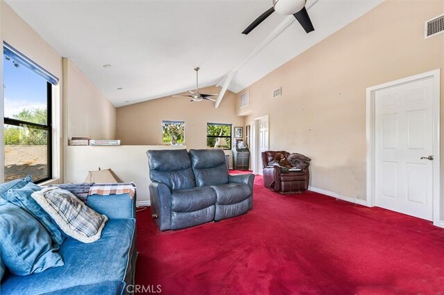 5729 Grandview Ave, Yorba Linda, CA 92886 - carpeted living area with ceiling fan and baseboards