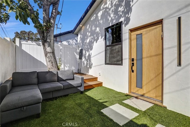 6904 Corbin Ave, Reseda, CA 91335 - view of yard featuring outdoor lounge area and elevator