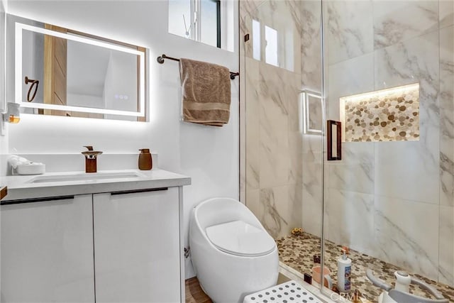 6904 Corbin Ave, Reseda, CA 91335 - bathroom featuring a marble finish shower and vanity