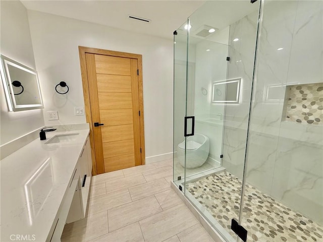 6904 Corbin Ave, Reseda, CA 91335 - bathroom with vanity and a marble finish shower