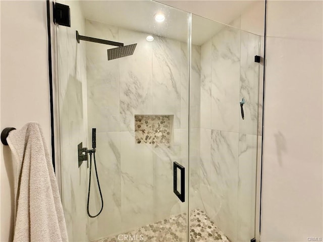 6904 Corbin Ave, Reseda, CA 91335 - bathroom featuring a marble finish shower and recessed lighting