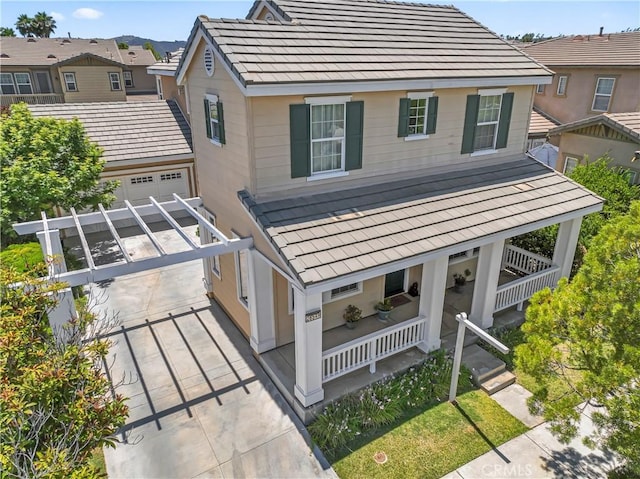 28549 Oakhurst Way, Temecula, CA 92591 - view of front of house with concrete driveway and covered porch