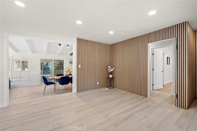 647 Magnolia Ave, Brea, CA 92821 - spare room featuring light wood-style flooring, beam ceiling, and recessed lighting