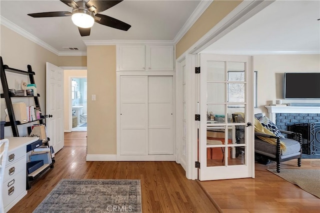 20108 Wayne Ave, Torrance, CA 90503 - office space featuring ceiling fan, wood finished floors, healthy amount of natural light, and crown molding