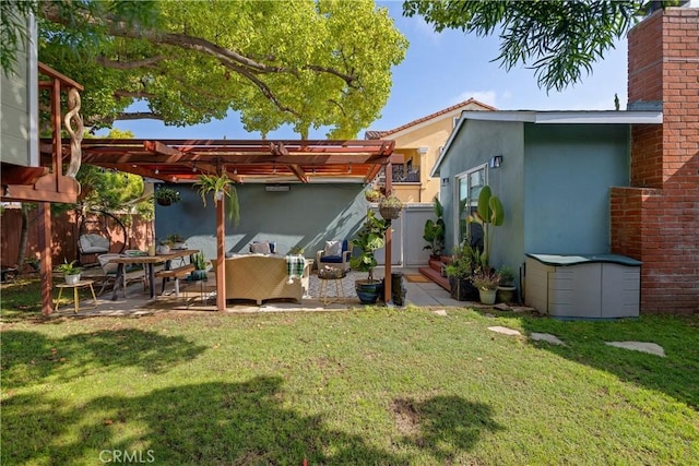 20108 Wayne Ave, Torrance, CA 90503 - view of yard with a pergola, a patio area, and an outdoor hangout area